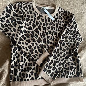 Beautifully beaded leopard wool sweater by Alice and Olivia